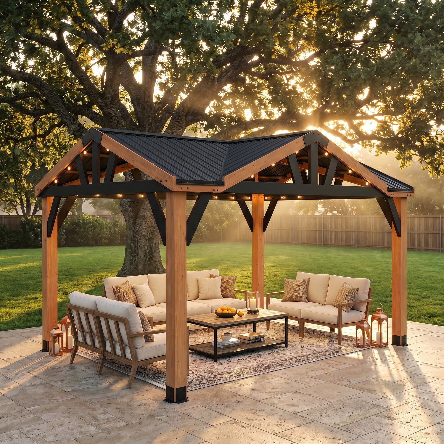 14x10 Crosswind Gazebo — Backyard Discovery cedar gazebos