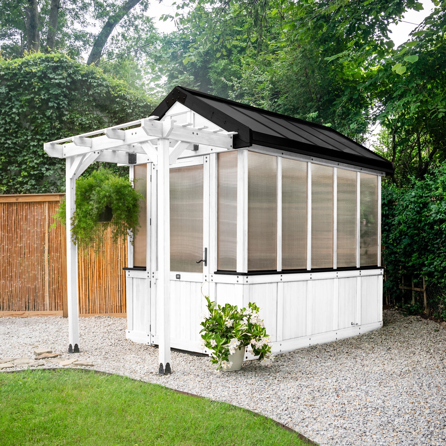 9x6 White Bellerose Greenhouse — Backyard Discovery cedar greenhouses