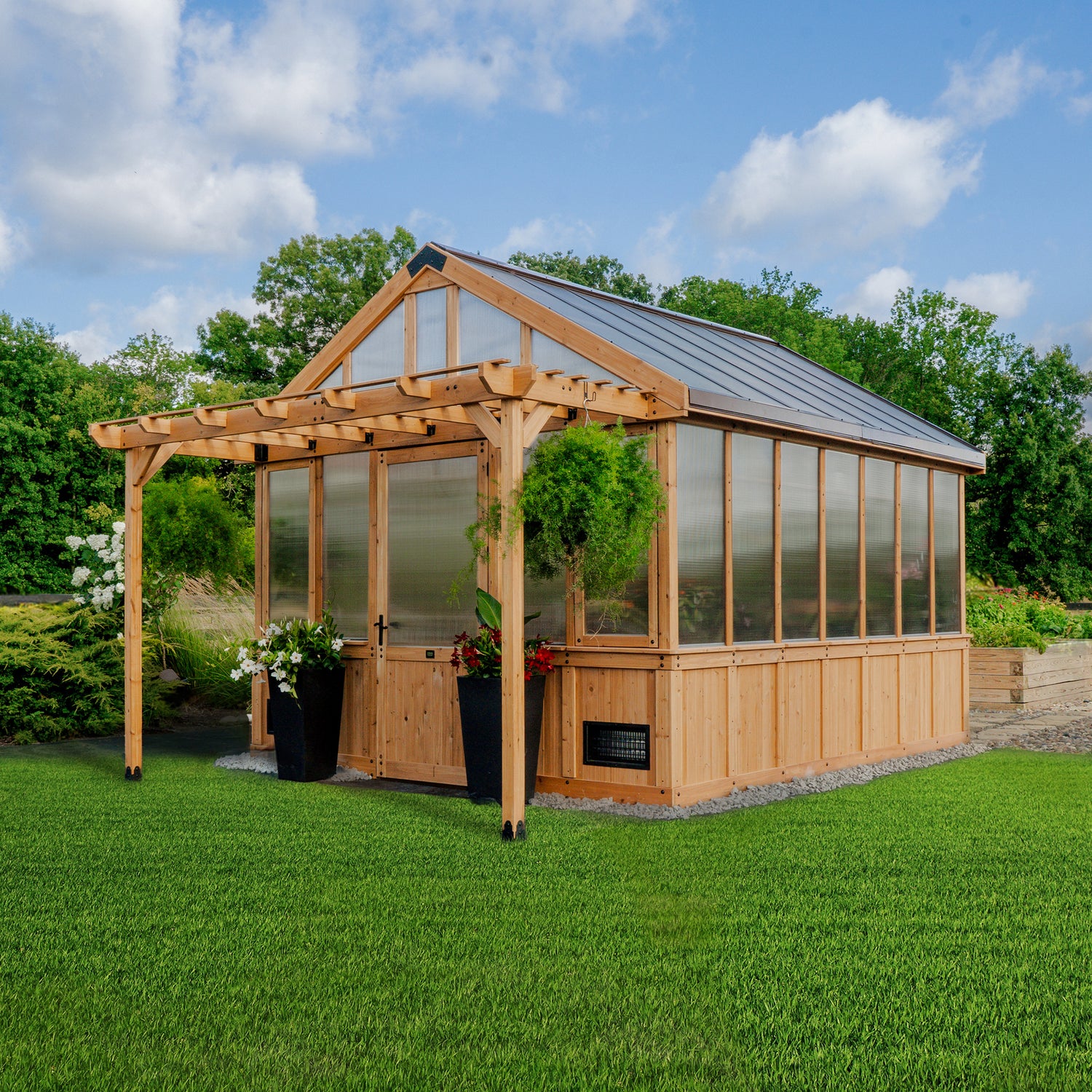 13x11 Bellerose XL Greenhouse — Backyard Discovery cedar greenhouses