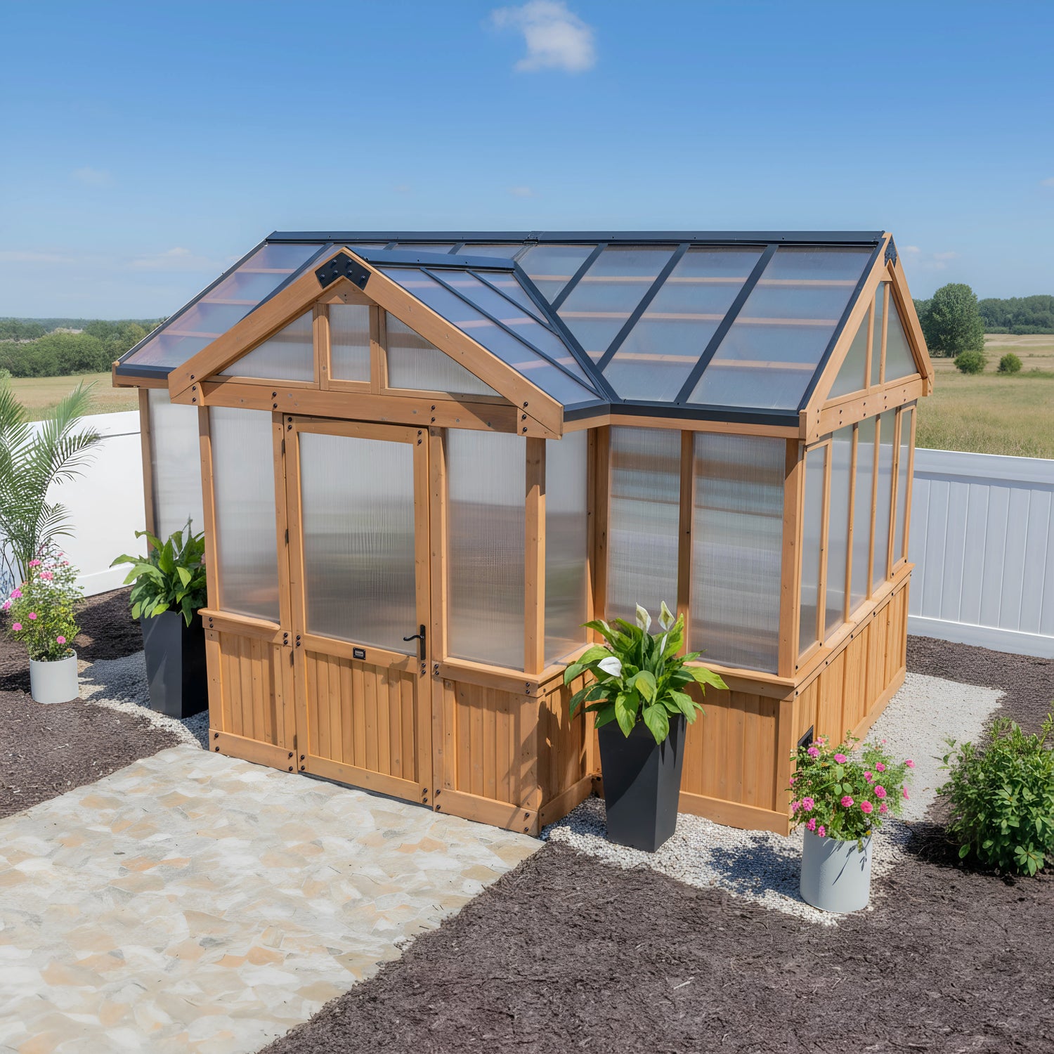 14.5x12 Savannah Greenhouse — Backyard Discovery cedar greenhouses