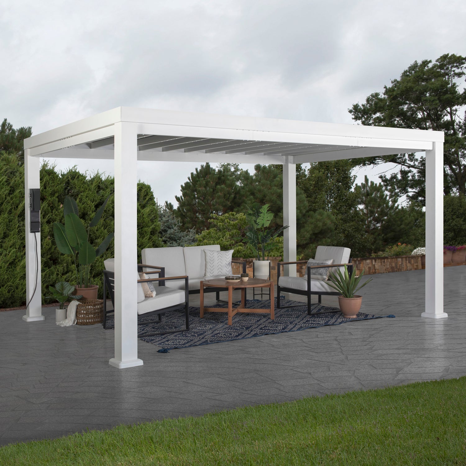 14x10 Windham Modern Steel Pergola — Backyard Discovery cedar pergolas