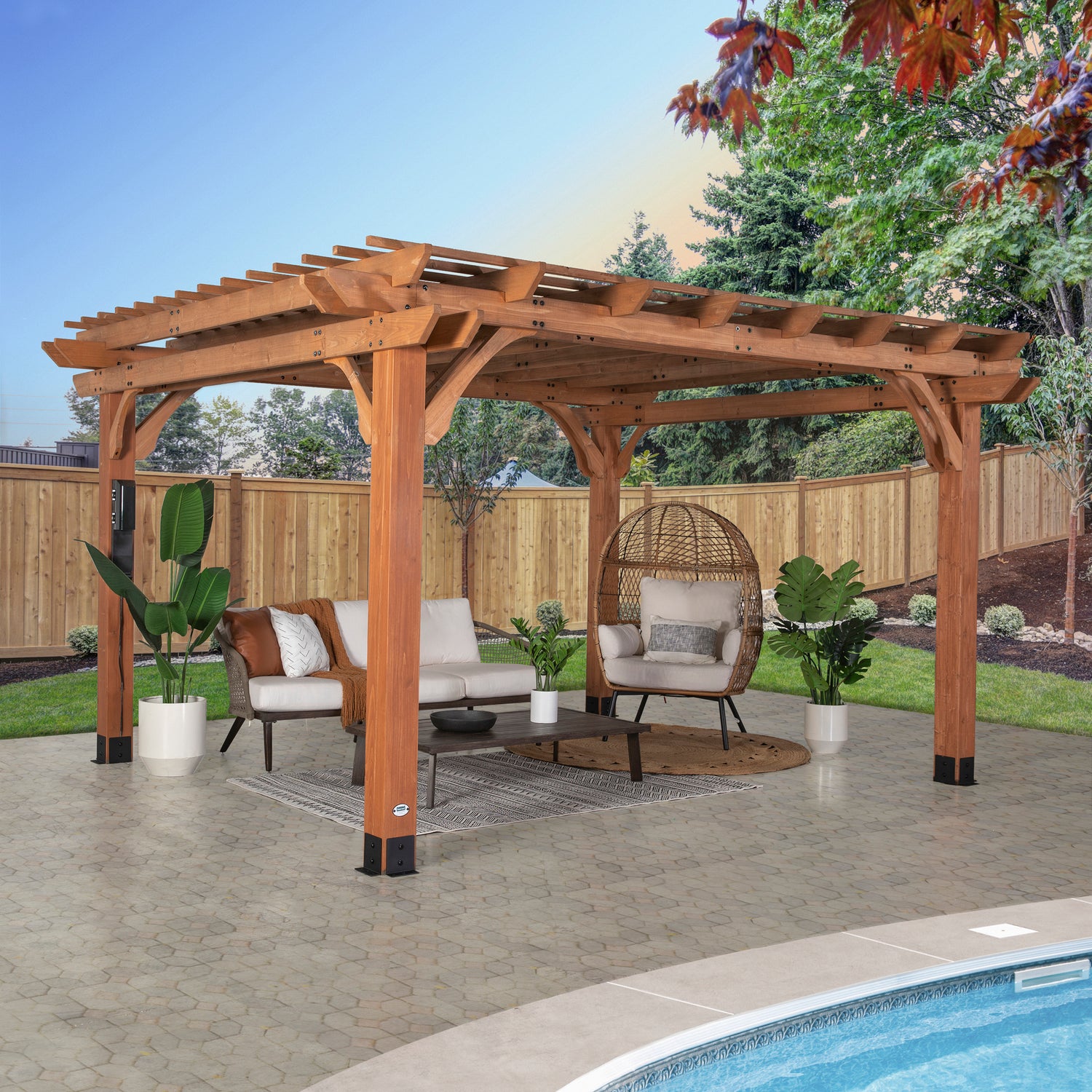 14x12 Beaumont Pergola — Backyard Discovery cedar pergolas