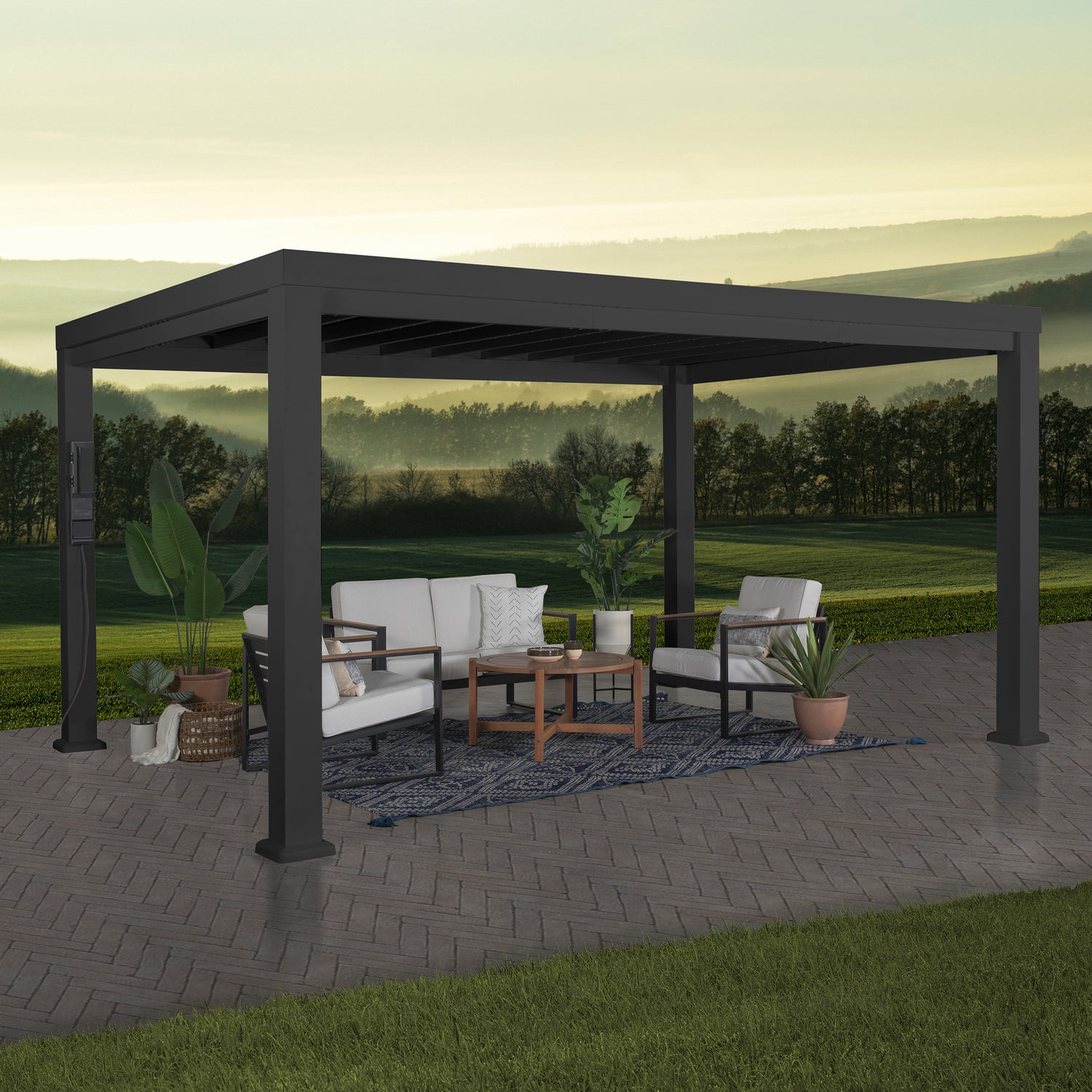14x12 Trenton Modern Steel Pergola — Backyard Discovery cedar pergolas