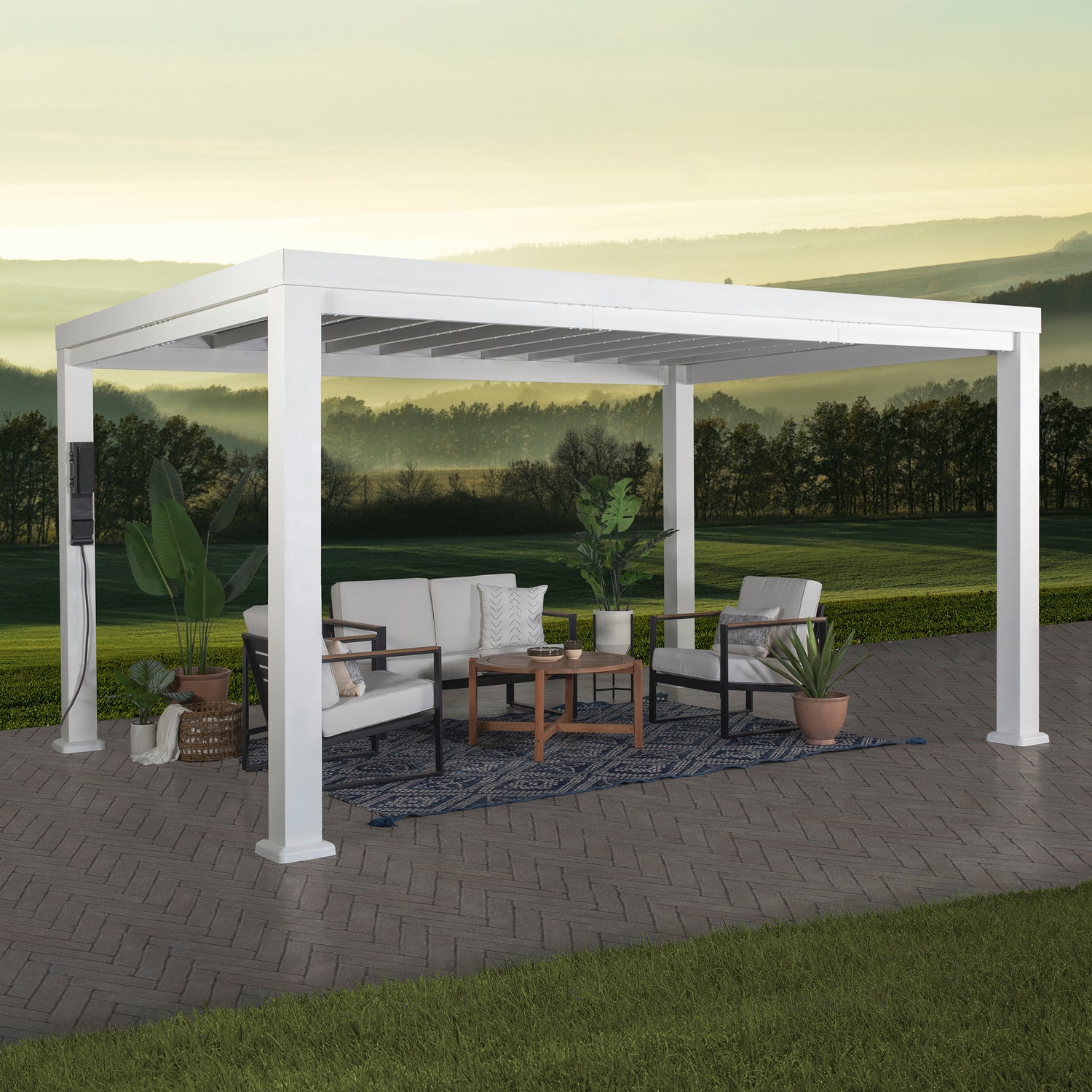 14x12 Windham Modern Steel Pergola — Backyard Discovery cedar pergolas