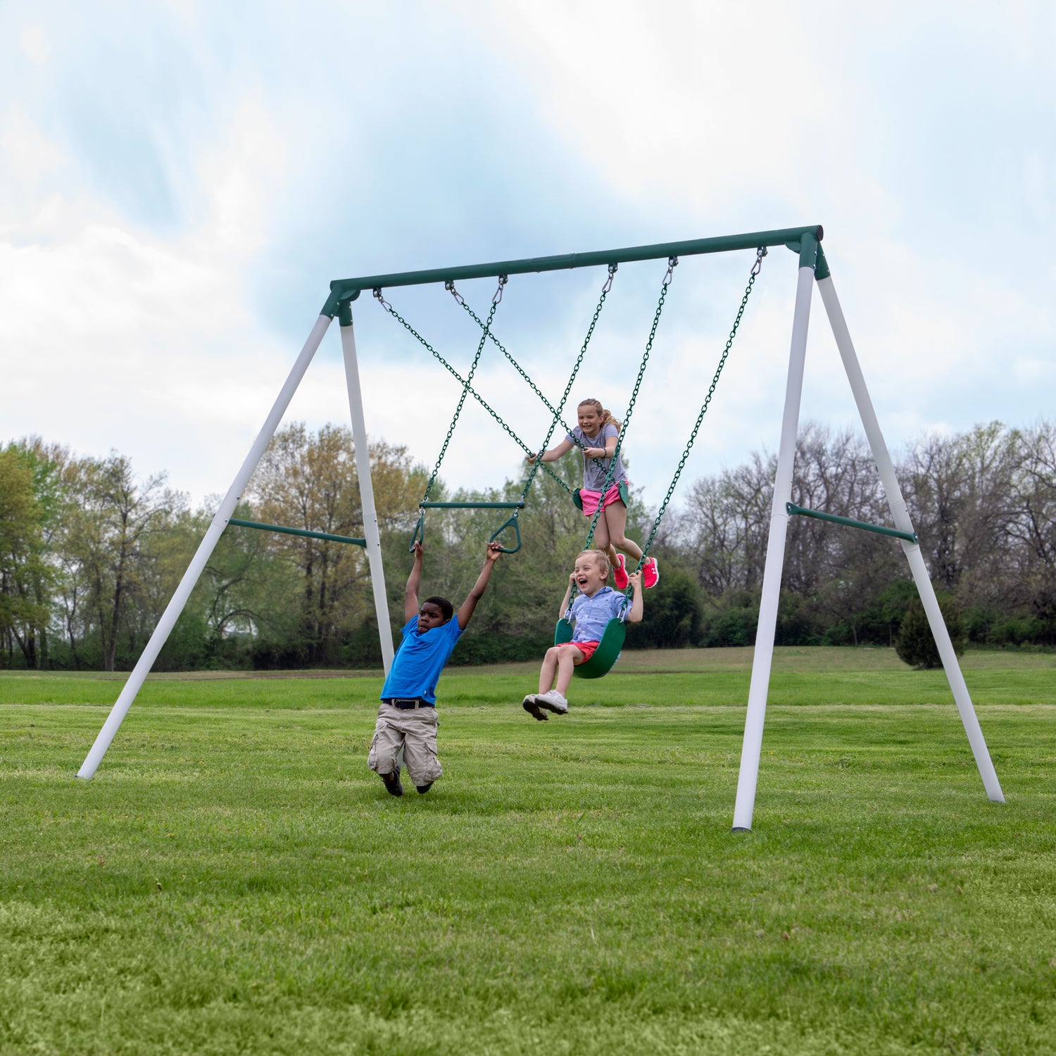 Big Brutus Heavy-Duty Metal A-Frame Swing Set — Backyard Discovery cedar playsets