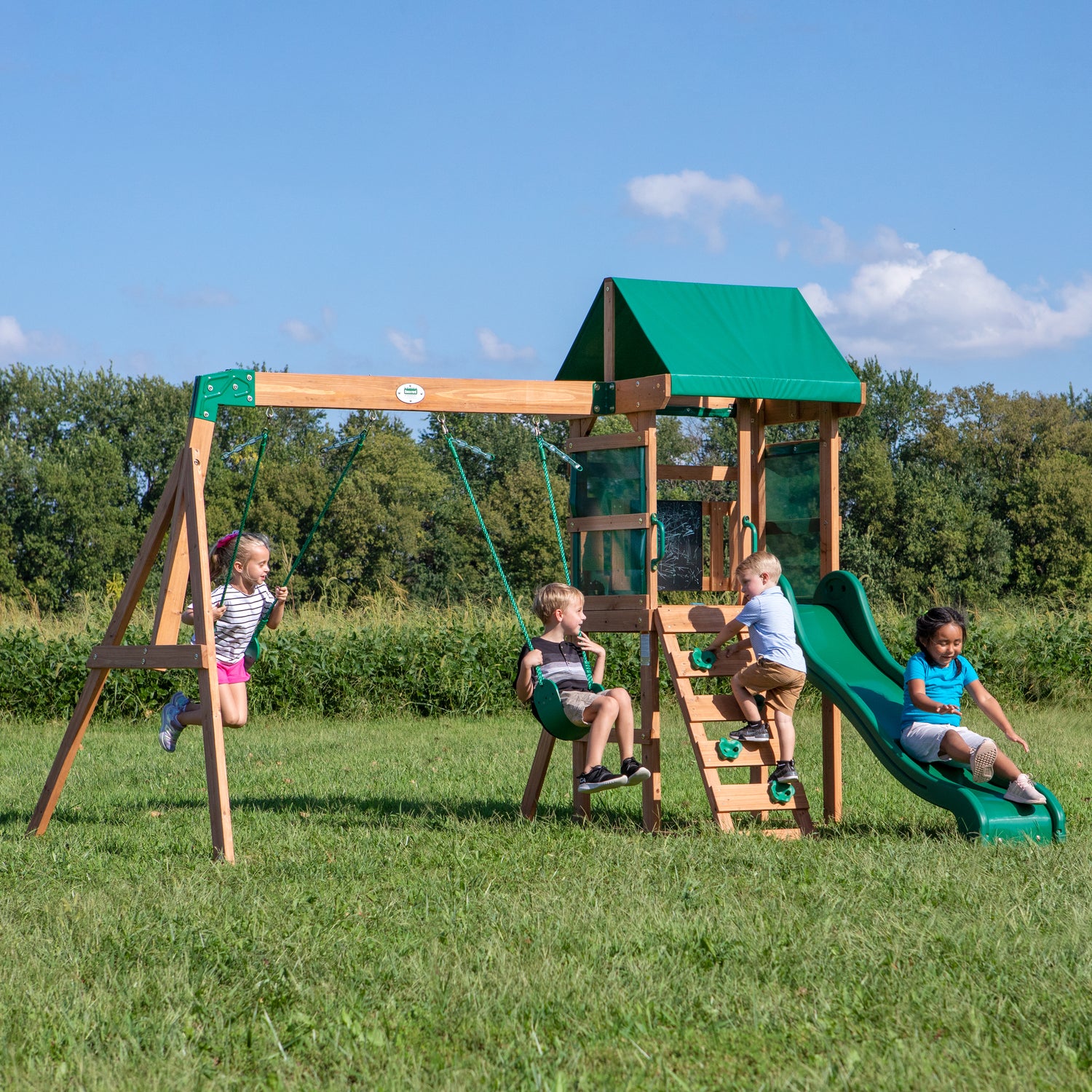 Buckley Hill Swing Set — Backyard Discovery cedar playsets