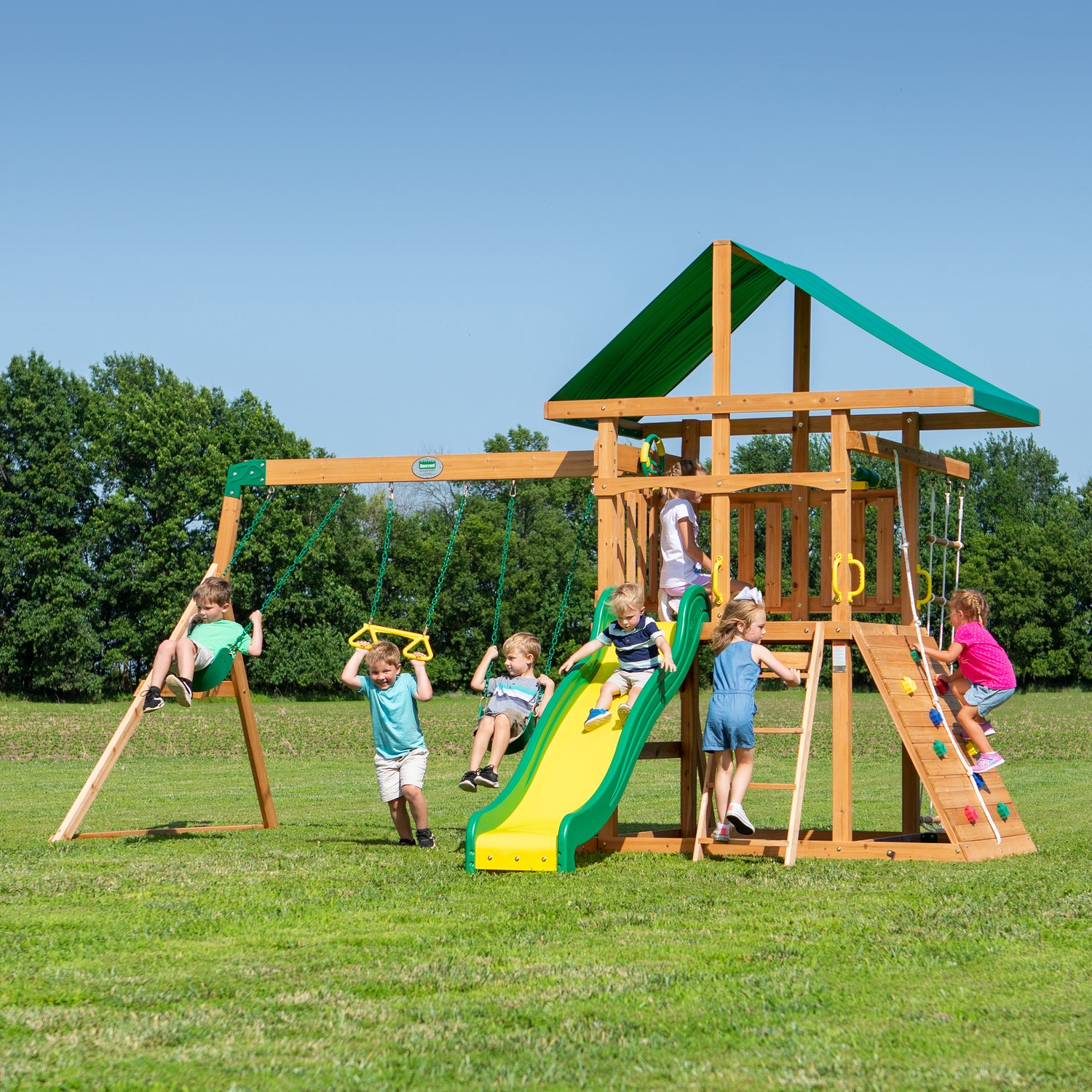 Mount McKinley Swing Set — Backyard Discovery cedar playsets