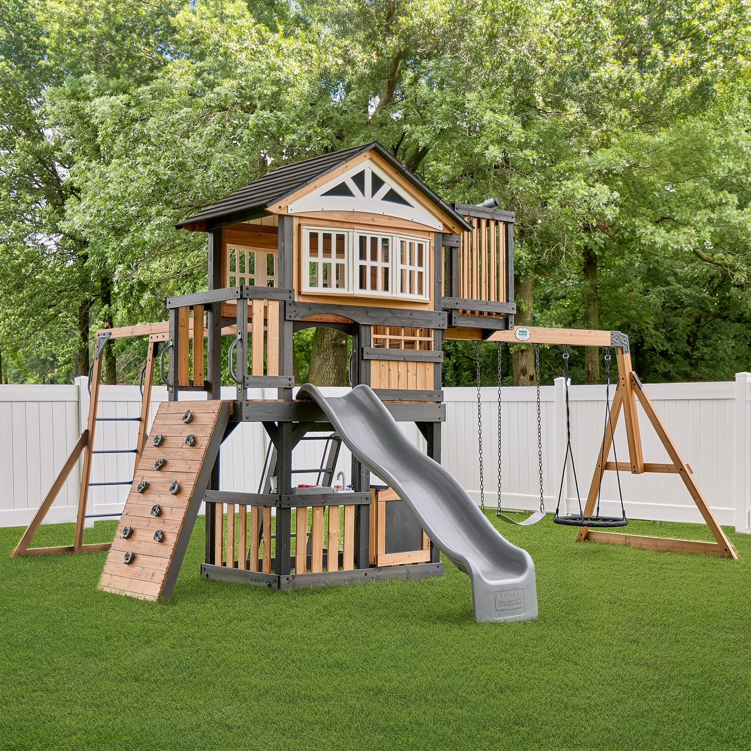 Rosewood Falls Swing Set — Backyard Discovery cedar playsets