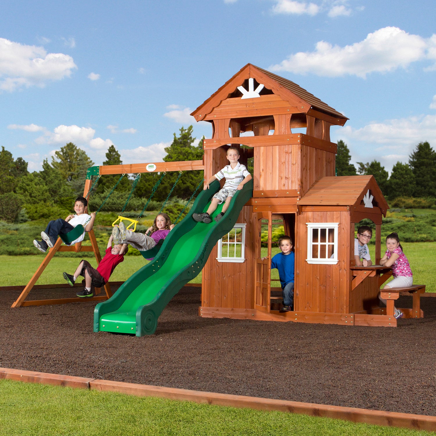 Shenandoah Swing Set — Backyard Discovery cedar playsets