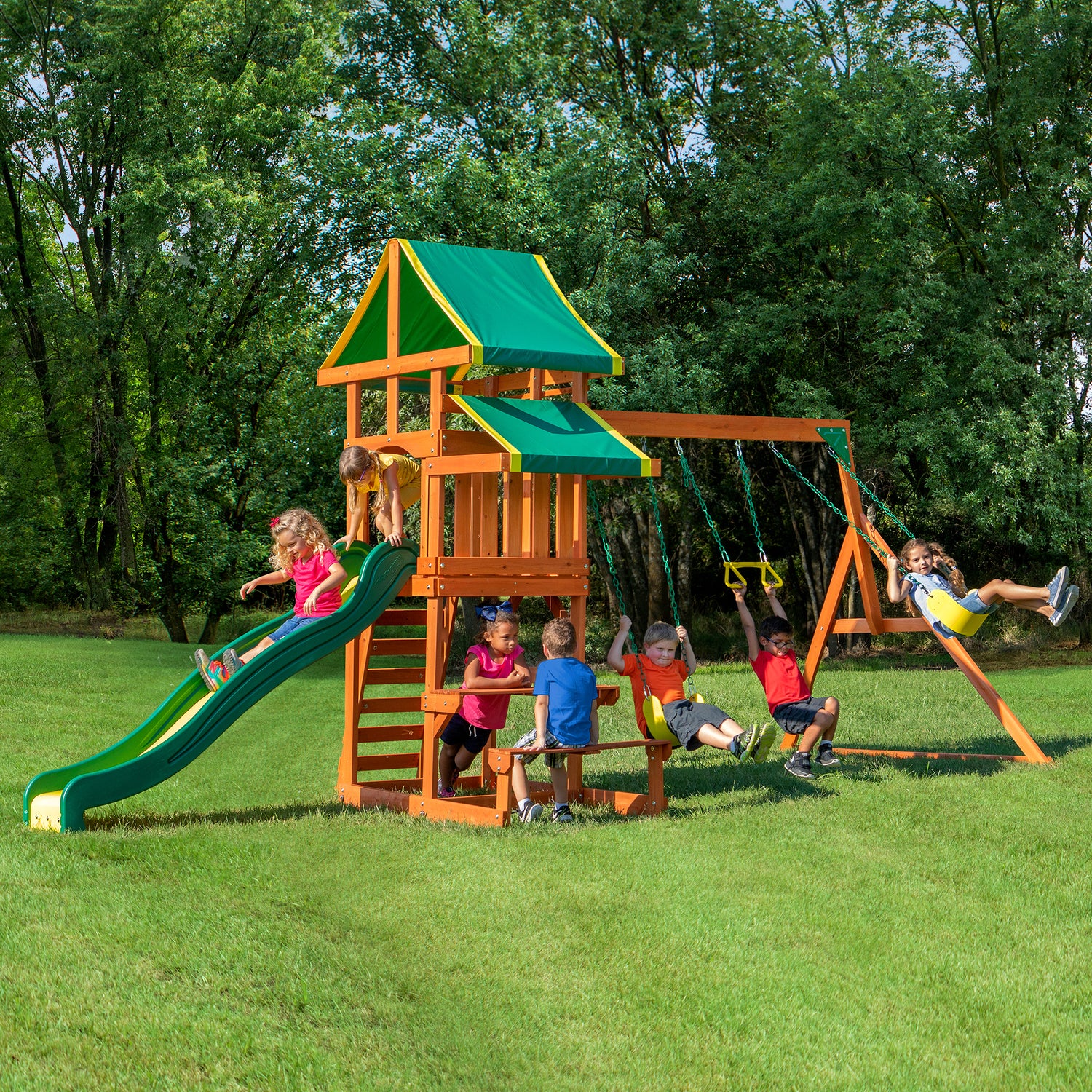 Tucson Swing Set — Backyard Discovery cedar playsets