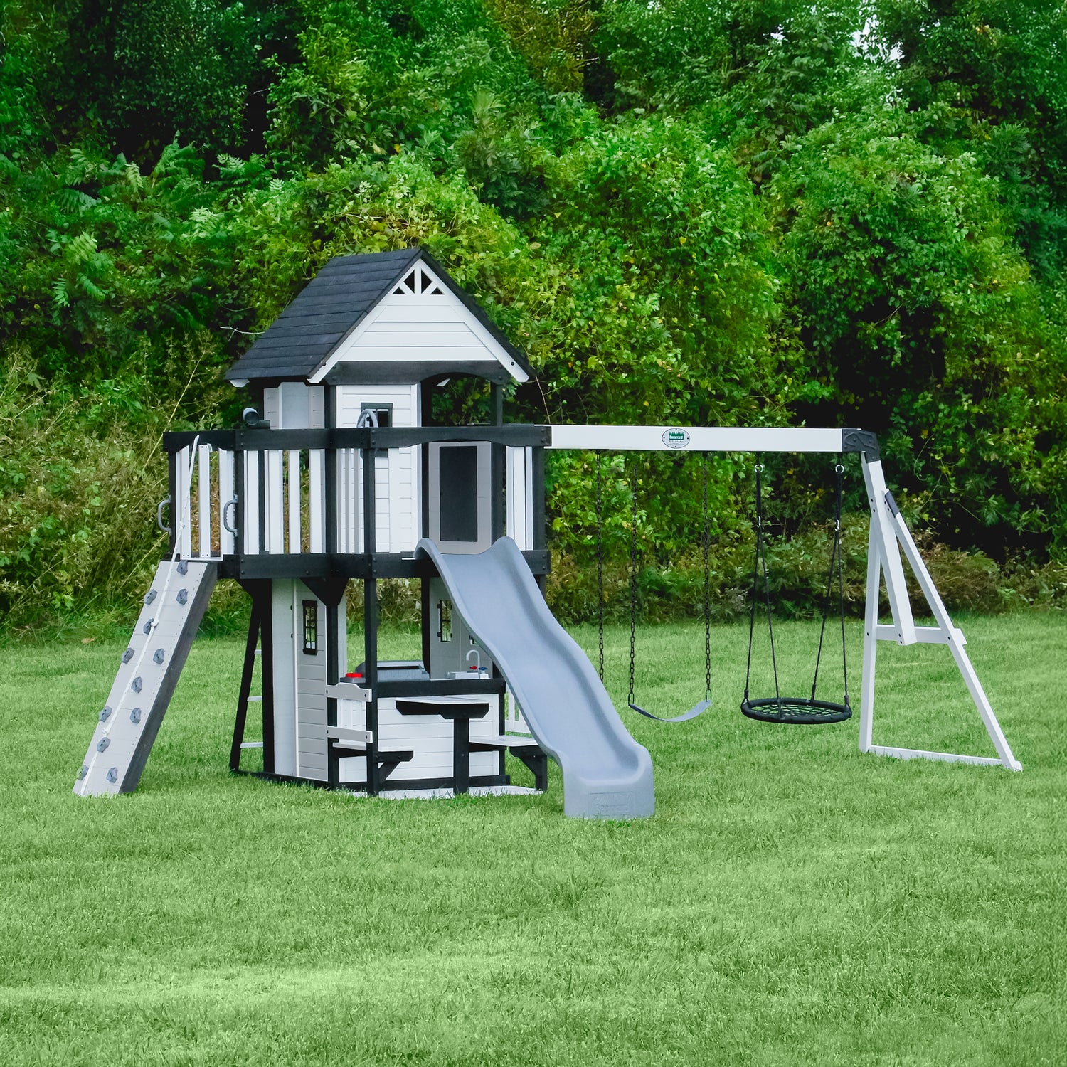 Canyon Creek Swing Set – White — Backyard Discovery cedar playsets