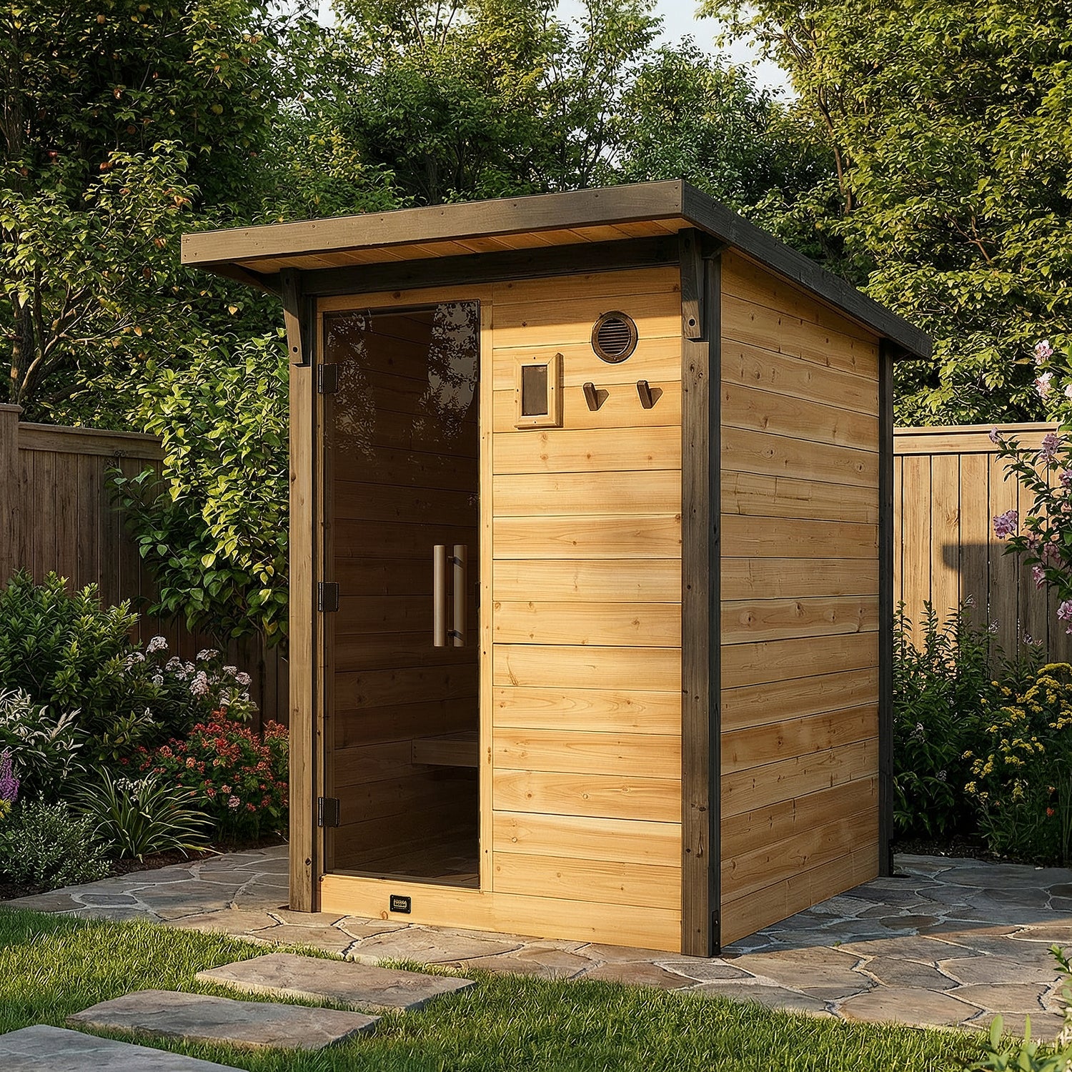 Bennett Outdoor Cabin Sauna – 2–4 Person — Backyard Discovery cedar saunas