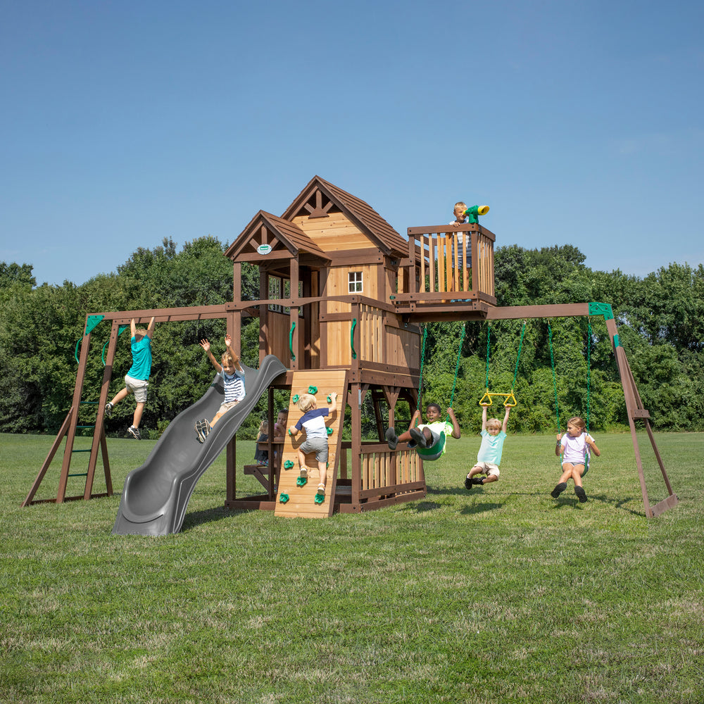 Skyfort II – Wave Slide Backyard Discovery cedar playset